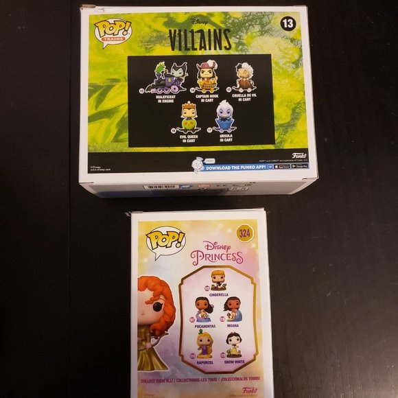 Disney Funkos Villains Train 13 Maleficient & 324 Merida with Exclusive Pin - Picture 9 of 9